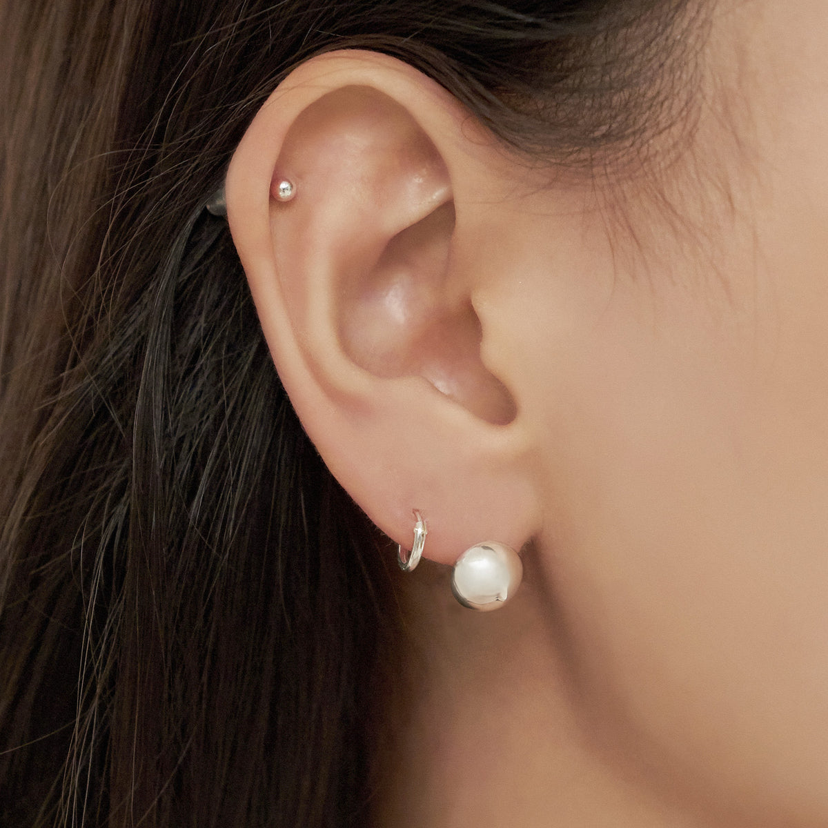 Silver Basic Ball Earrings