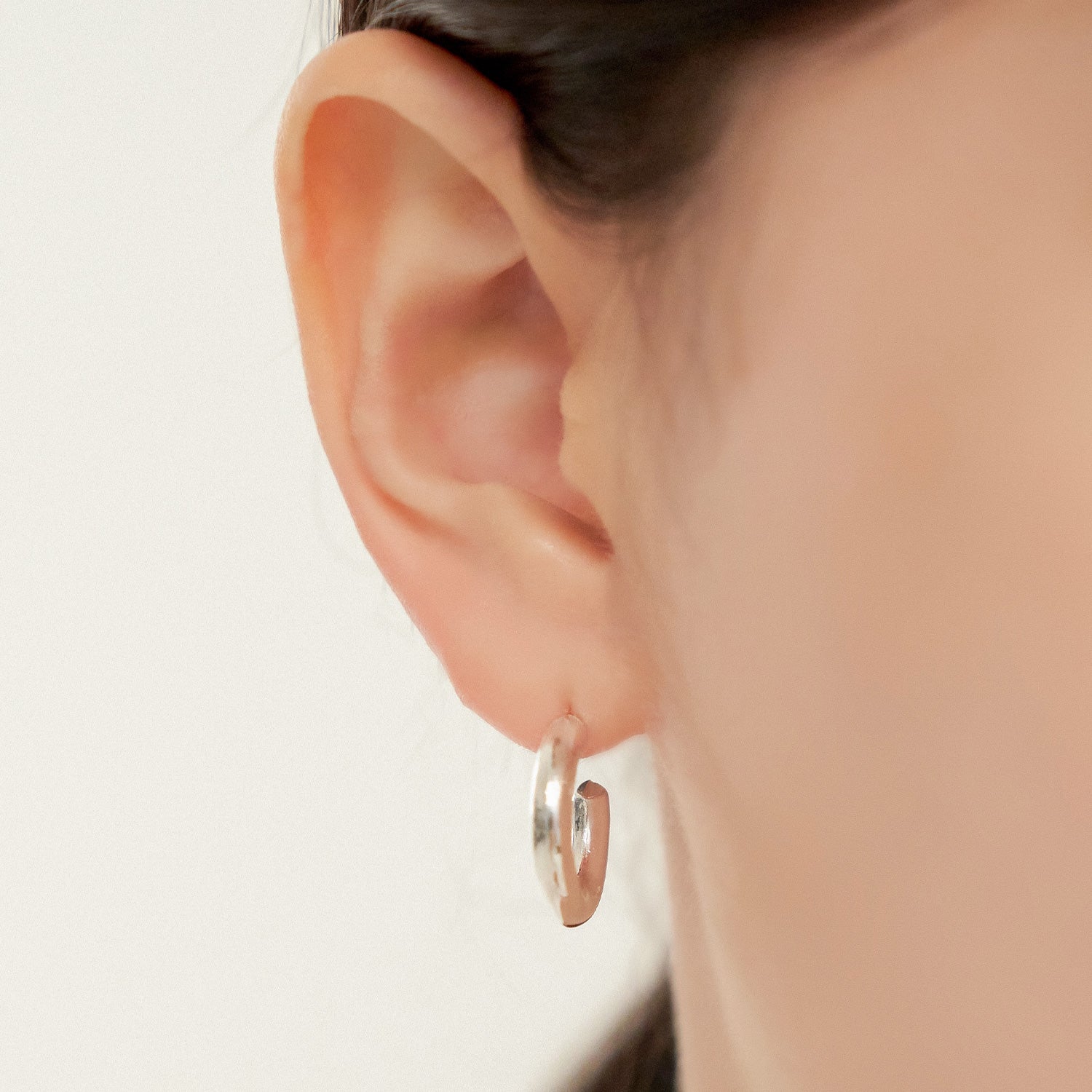 シルバー シンプル ラウンド リング ピアス / Silver Simple Round Ring Earrings