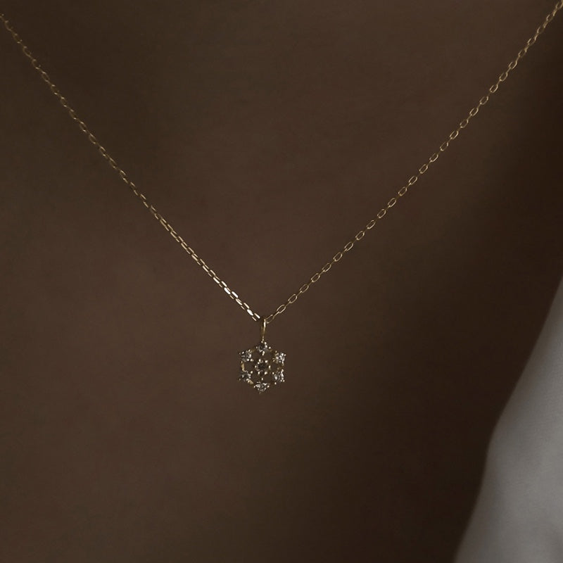 K10 プチ ダイヤ ヘキサゴン ネックレス / 10K Petit Diamond Hexagon Necklace