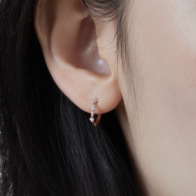 【9/27-10/3 限定割引】 K10 ロマンチック クラウン ワンタッチ ピアス / 10K Romantic Crown One-Touch Earrings