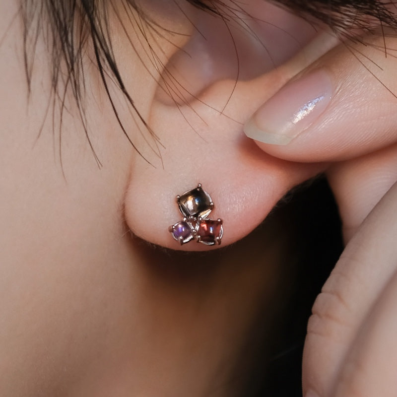 K10 カボション クラスター ピアス / 10K Cabochon Cluster Earrings