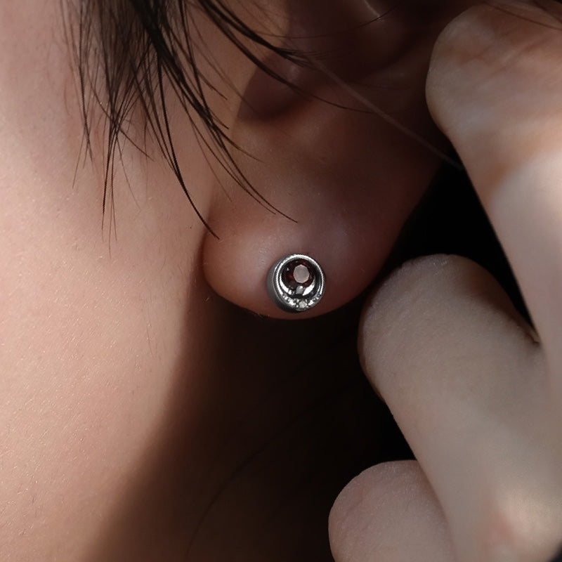 K10 アライ ダブル ストーン ピアス / 10K Awry Double Stone Earrings