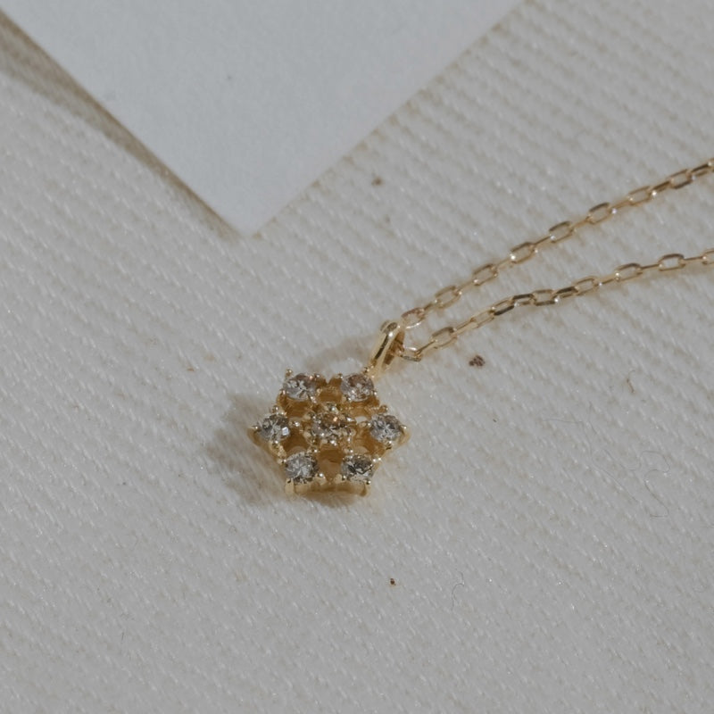K10 プチ ダイヤ ヘキサゴン ネックレス / 10K Petit Diamond Hexagon Necklace