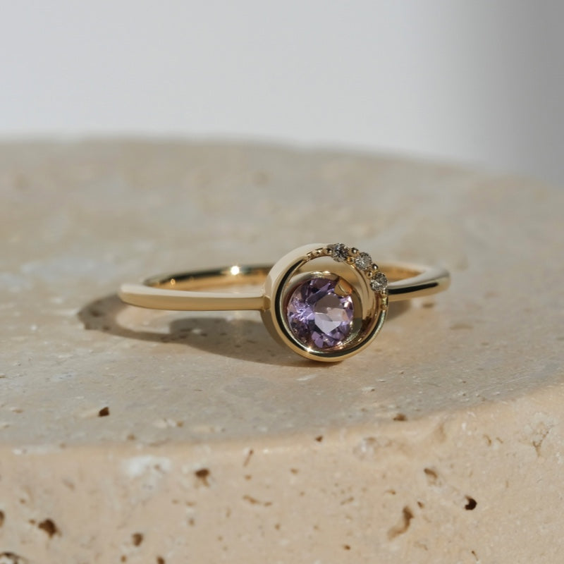 K10 アライ ダブル ストーン リング / 10K Awry Double Stone Ring