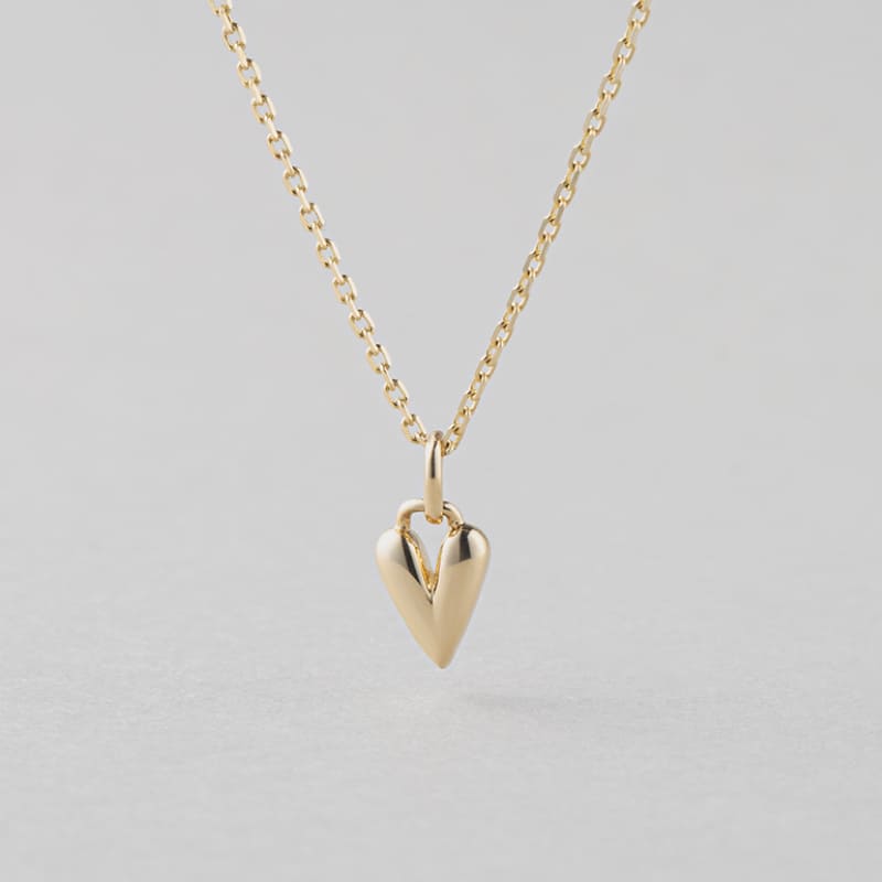 K10 ミニ ハート ペンダント ネックレス / 10K Mini Heart Pendant Necklace | アモンズ – amondz