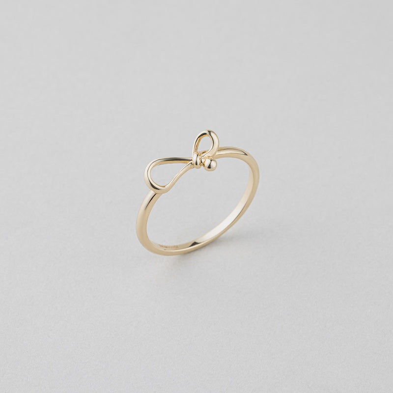 K10 ボール ポイント リボン リング / 10K Ball Point Ribbon Ring