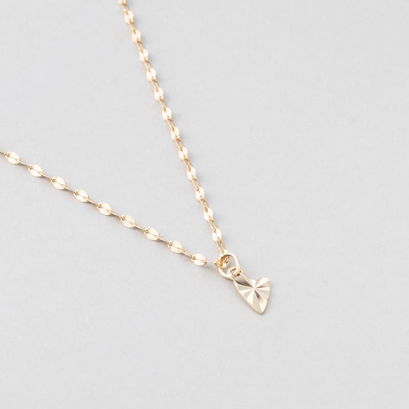 K10 ラージ ブリング ハート タグ ネックレス / 10K Large Bling Heart Tag Necklace