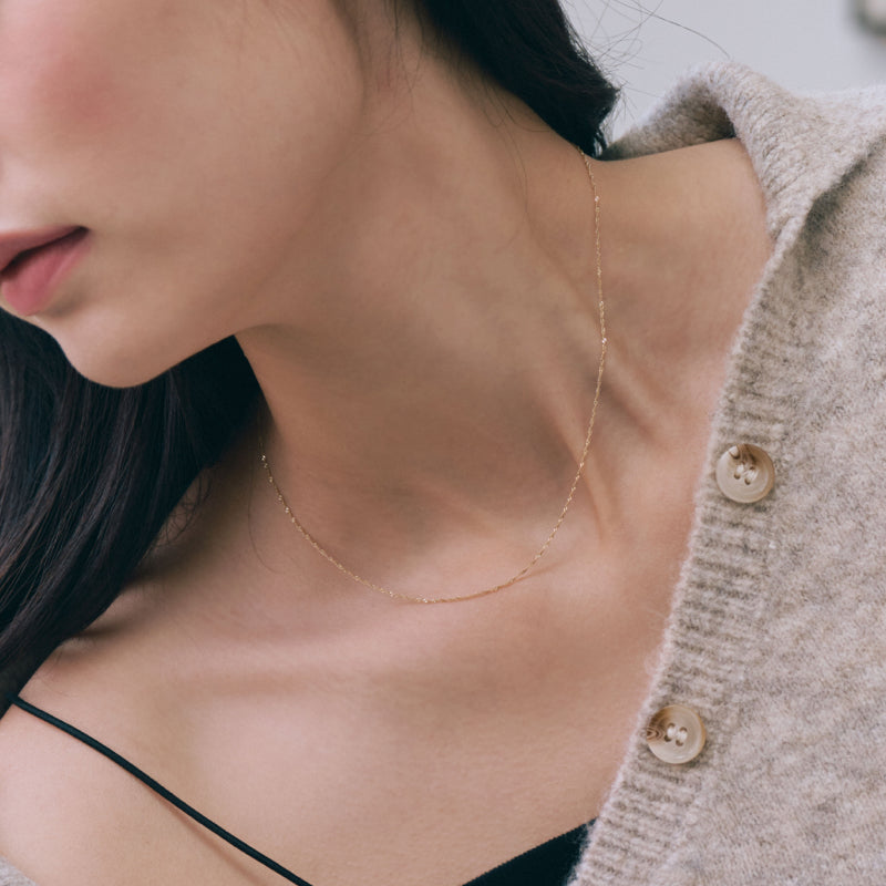 K14 ツイスト チェーン ネックレス / 14K Twist Chain Necklace