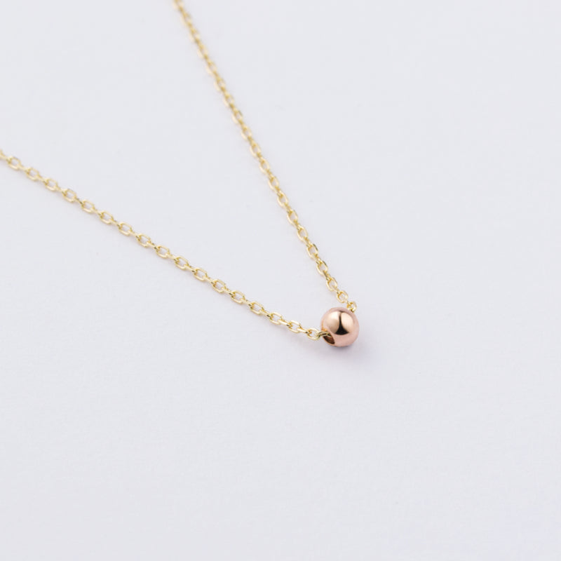 【CLEARANCE LAST SALE】 K14 ローズ ゴールド ミニ ボール ネックレス / 14K Rose Gold Mini Ball Necklace