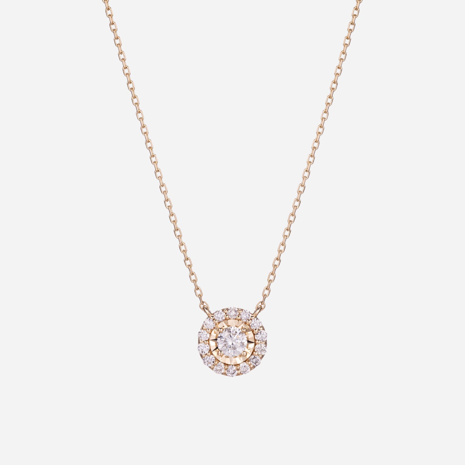 K14 K18 0.5カラット 天然 ダイヤモンド ネックレス：イエロー / 14K 18K 0.5 Carat Natural Diamond  Necklace - Yellow