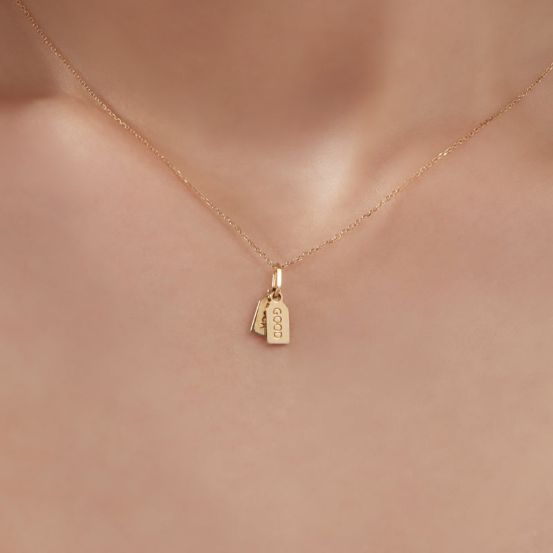 K14 グッドラック タグ ネックレス / 14K Good Luck Tag Necklace