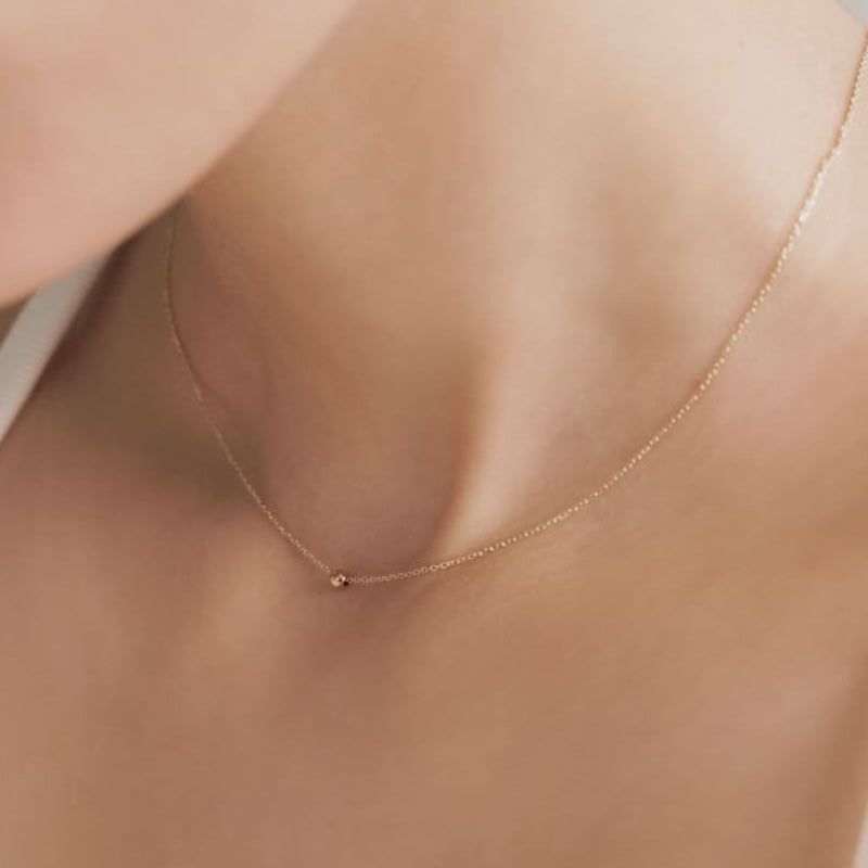 【CLEARANCE LAST SALE】 K14 ローズ ゴールド ミニ ボール ネックレス / 14K Rose Gold Mini Ball Necklace