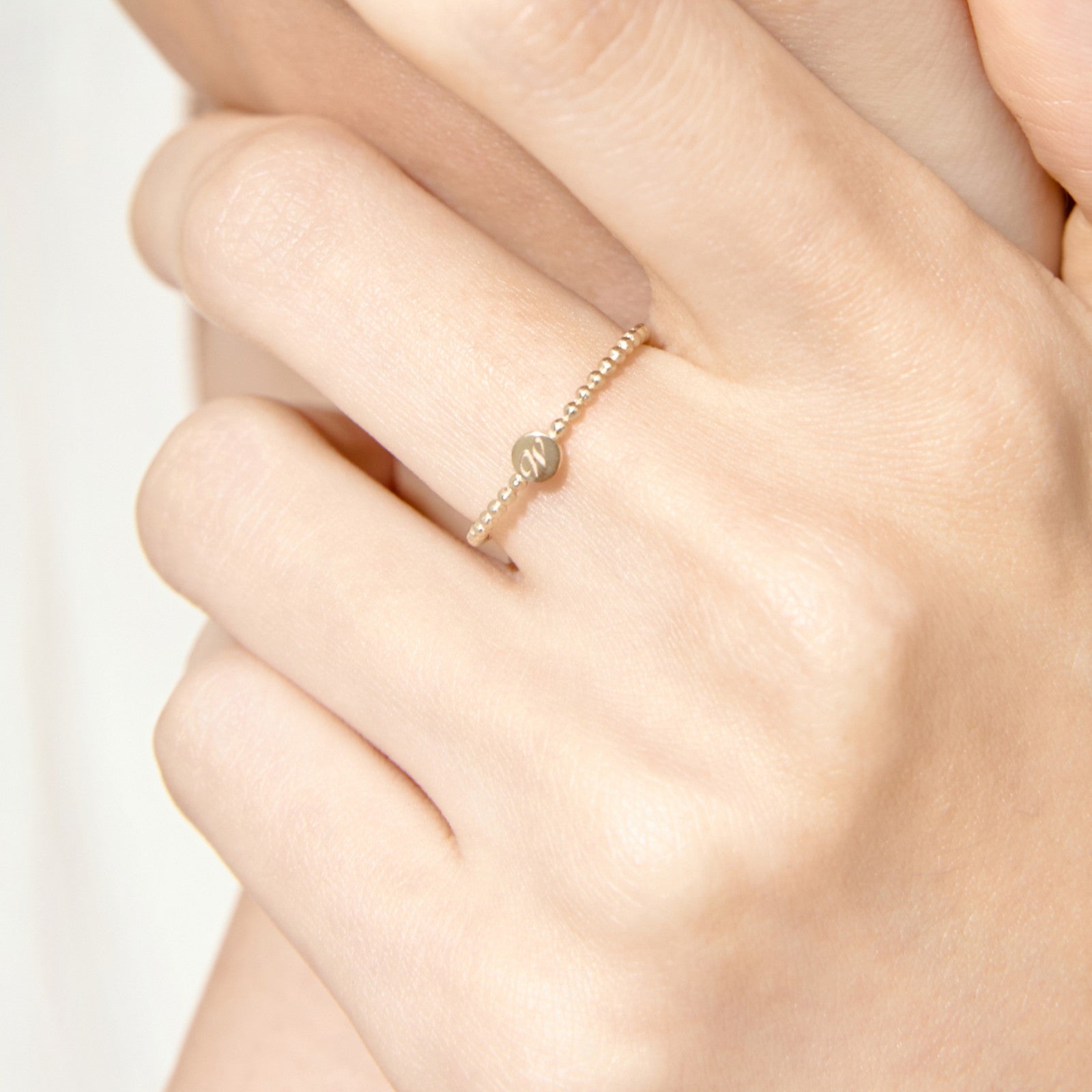 14K Initial weamondz Ball Ring