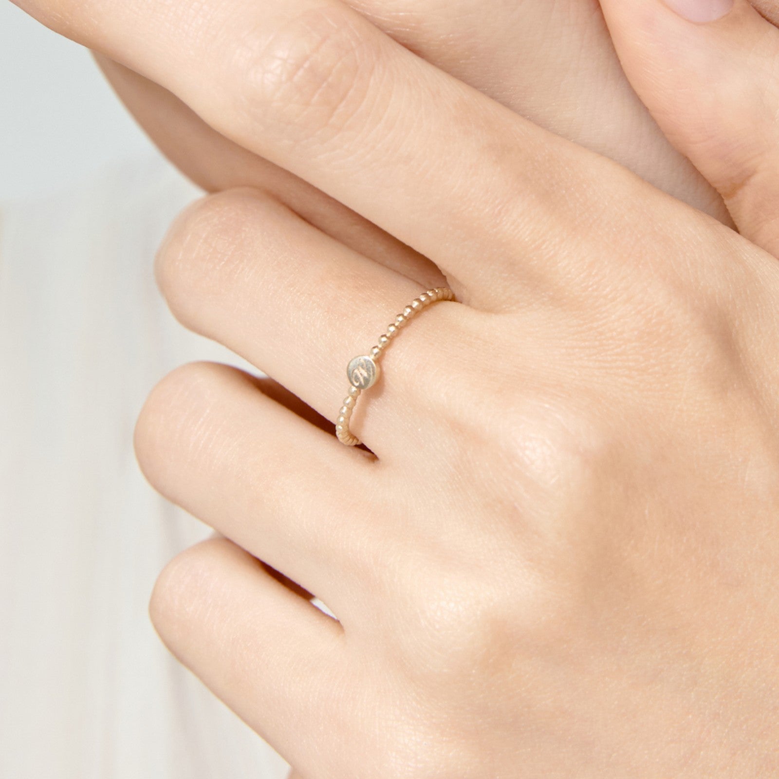 14K Initial weamondz Ball Ring