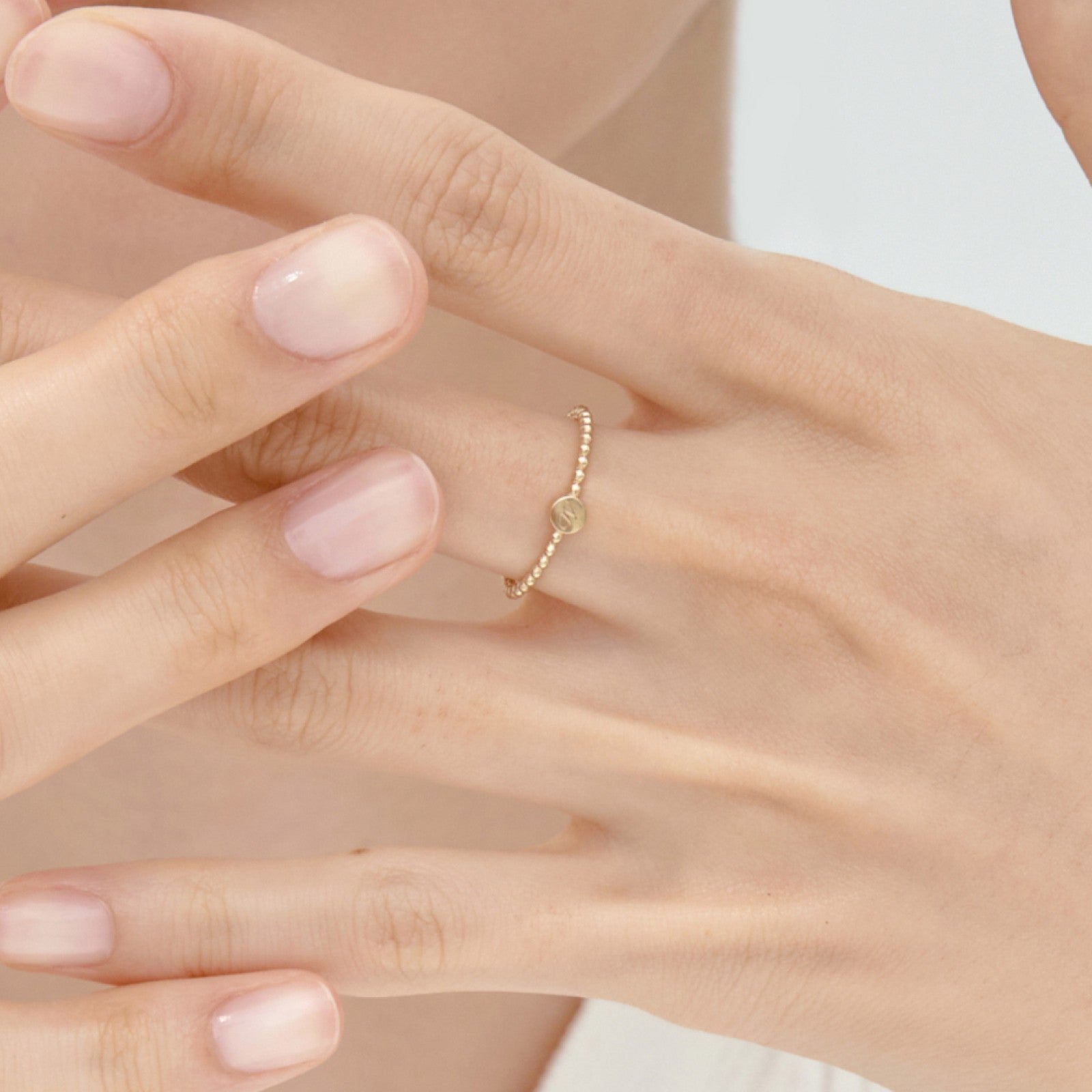 14K Initial weamondz Ball Ring