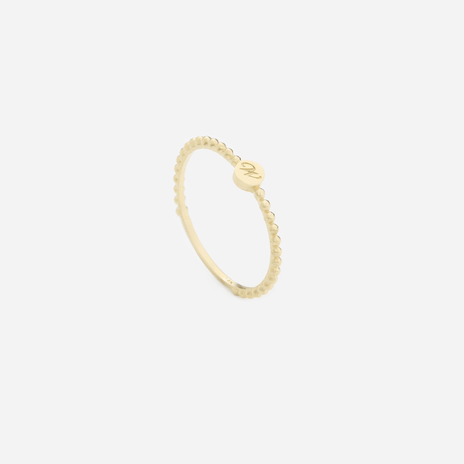 14K Initial weamondz Ball Ring