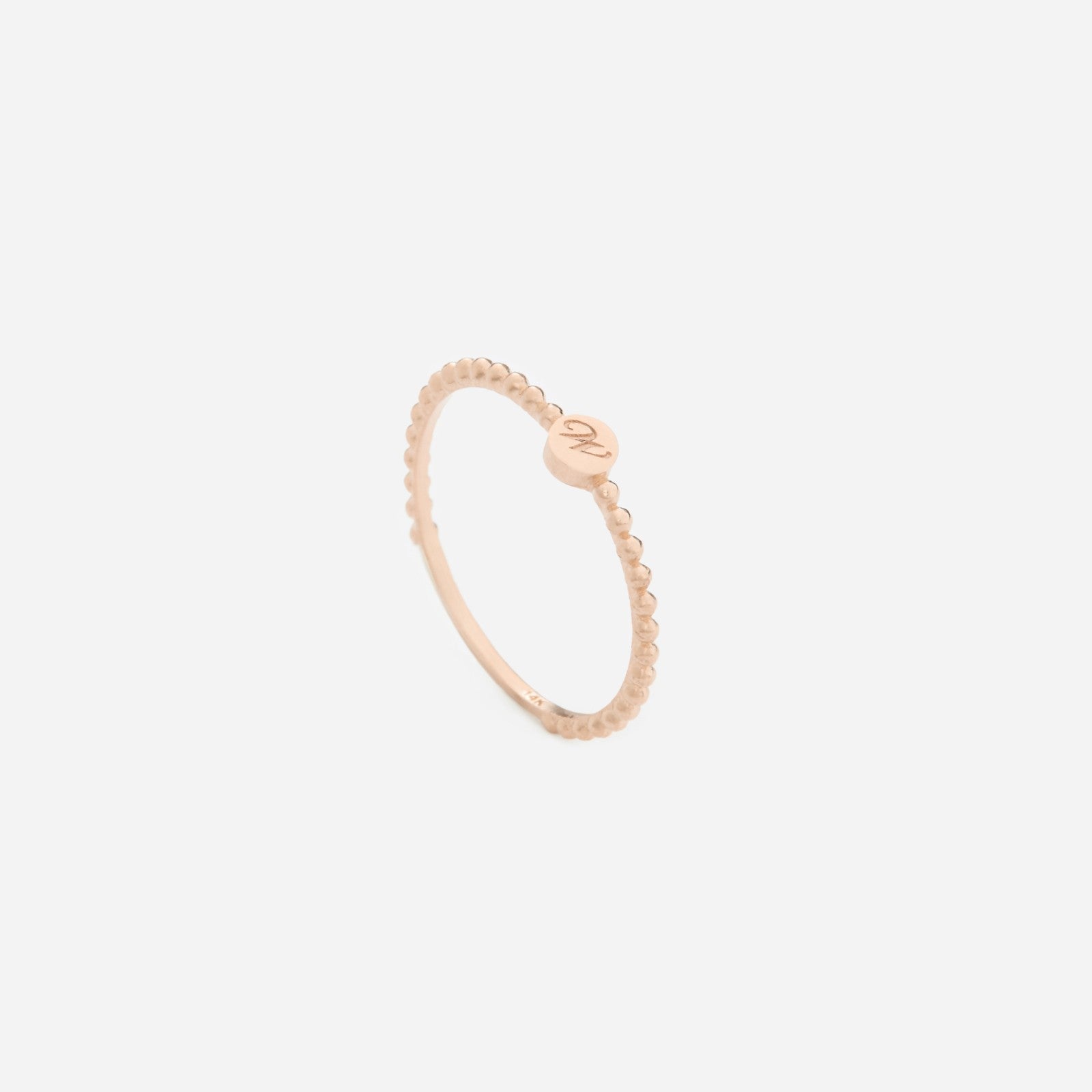 14K Initial weamondz Ball Ring