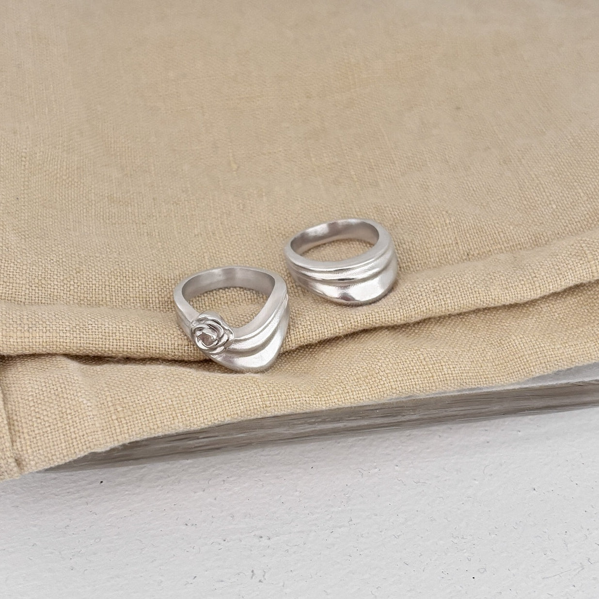 drape wave frill drop ring