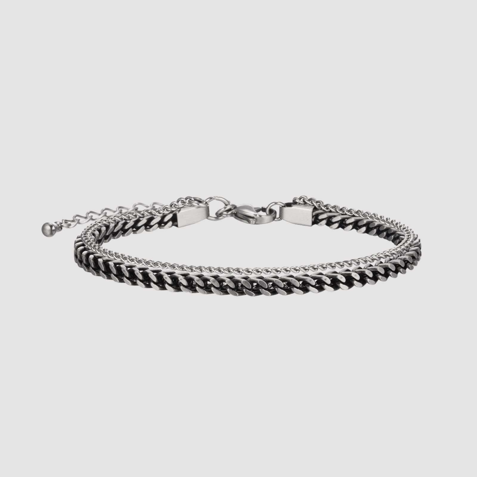 Surgical Black Rope Chain Two Lines Bracelet