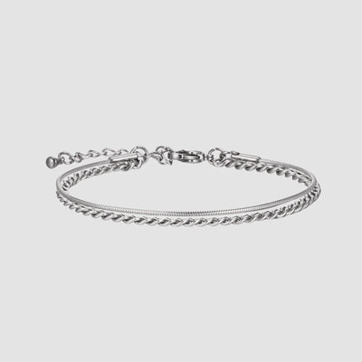 Surgical Curved Chain Two Lines Bracelet