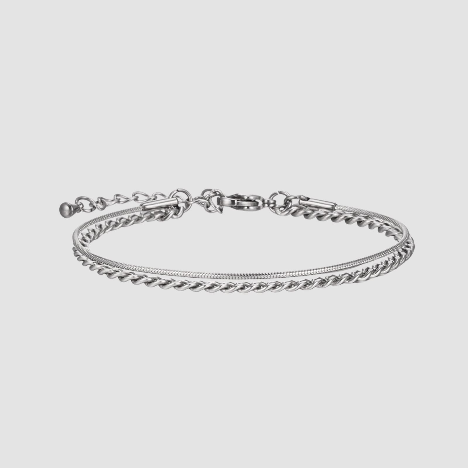 Surgical Curved Chain Two Lines Bracelet