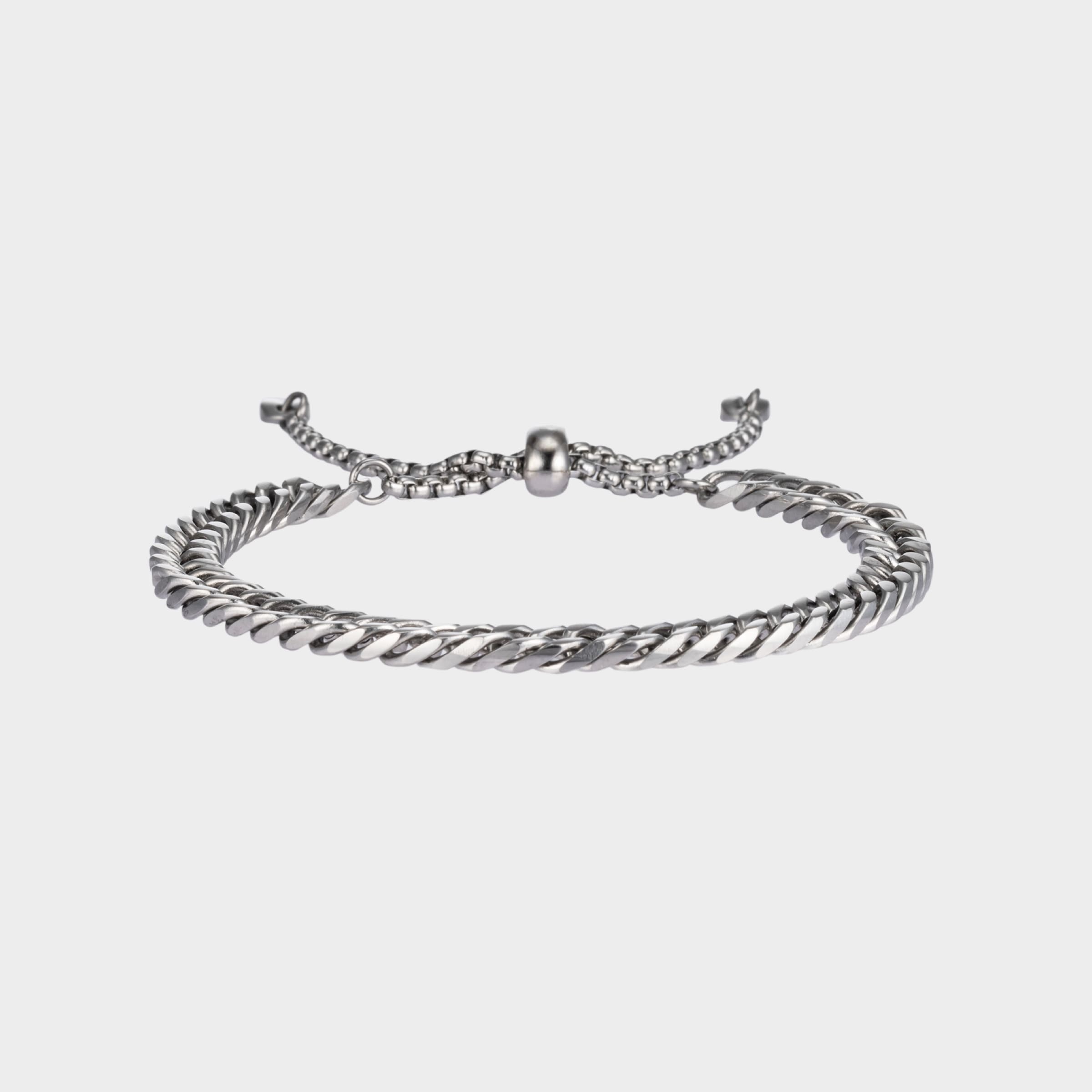 カン・ダニエル'S PICK】サージカル ロープ チェーン スライドボール ブレスレット / SURGICAL STEEL CURVED CHAIN  SLIDE BALL BRACELET | アモンズ – amondz