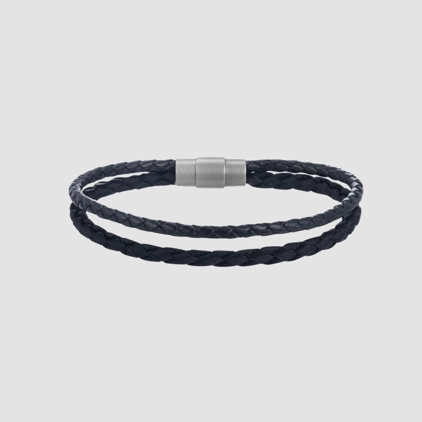 ベーシック レザー & ファブリック 2ライン ブレスレット / BASIC LEATHER & FABRIC TWO LINES BRACELET