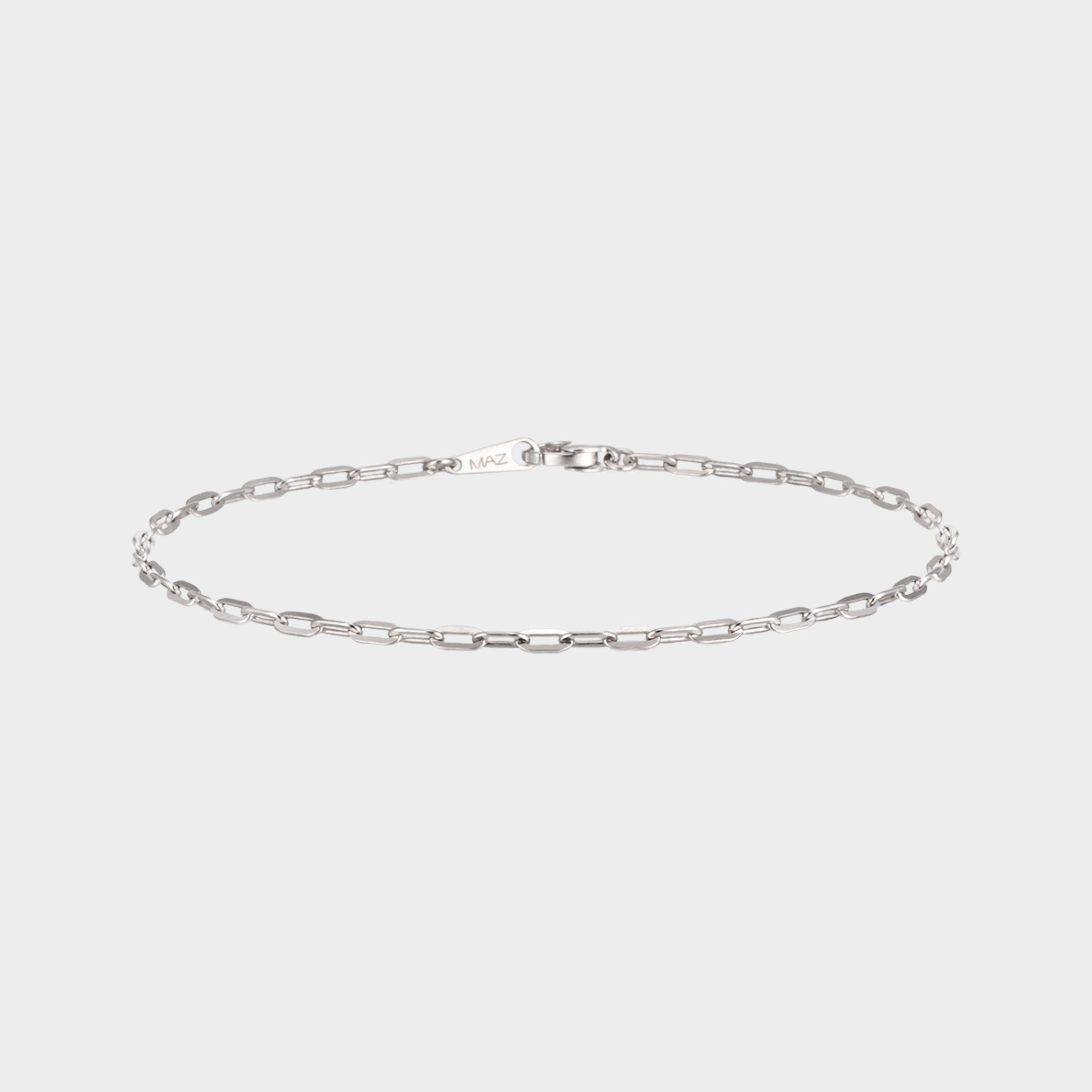 シルバー ベーシック スクエア チェーン ブレスレット / SILVER BASIC SQUARE CHAIN BRACELET