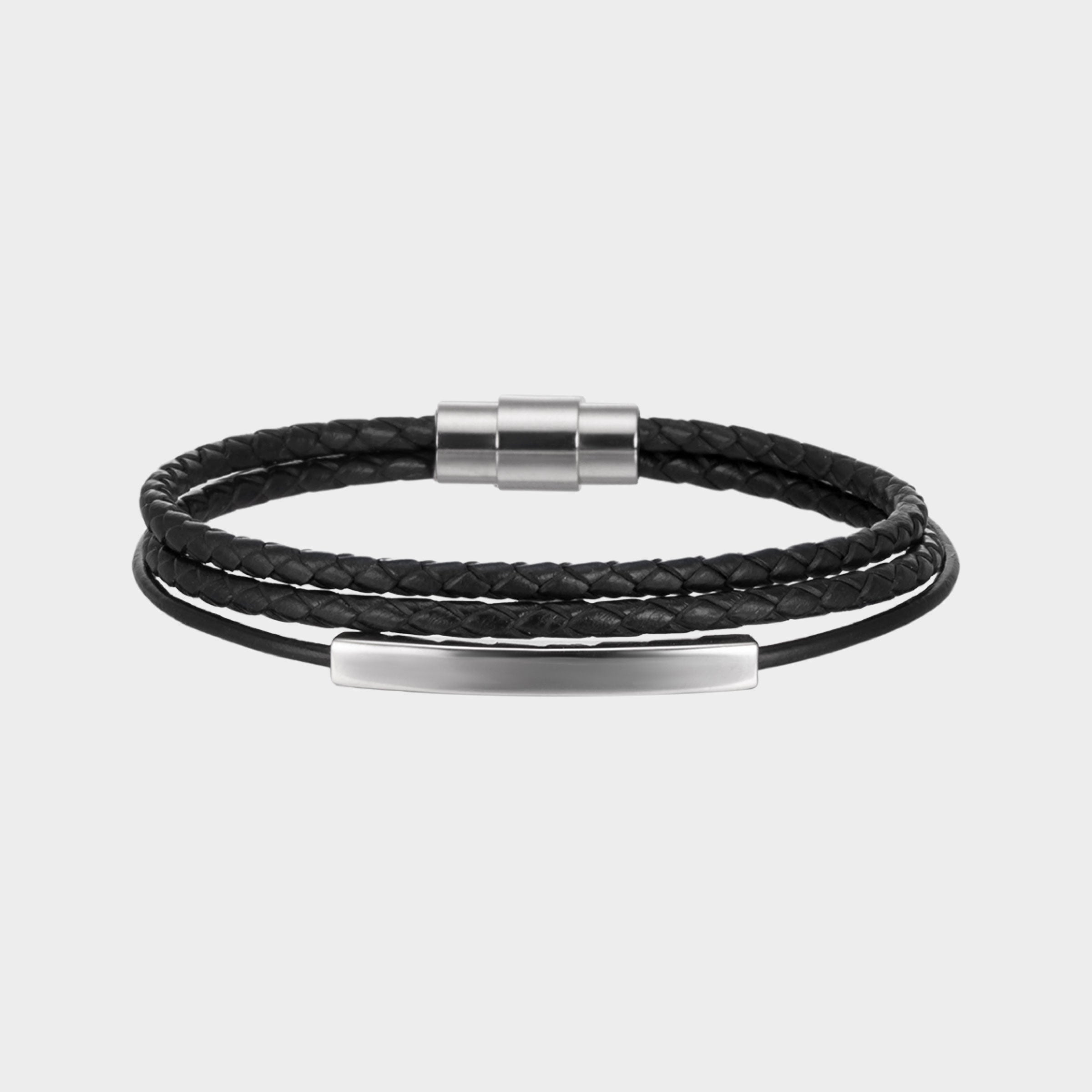 レイヤード レザー 3ライン ブレスレット / LAYERED LEATHER THREE LINES BRACELET