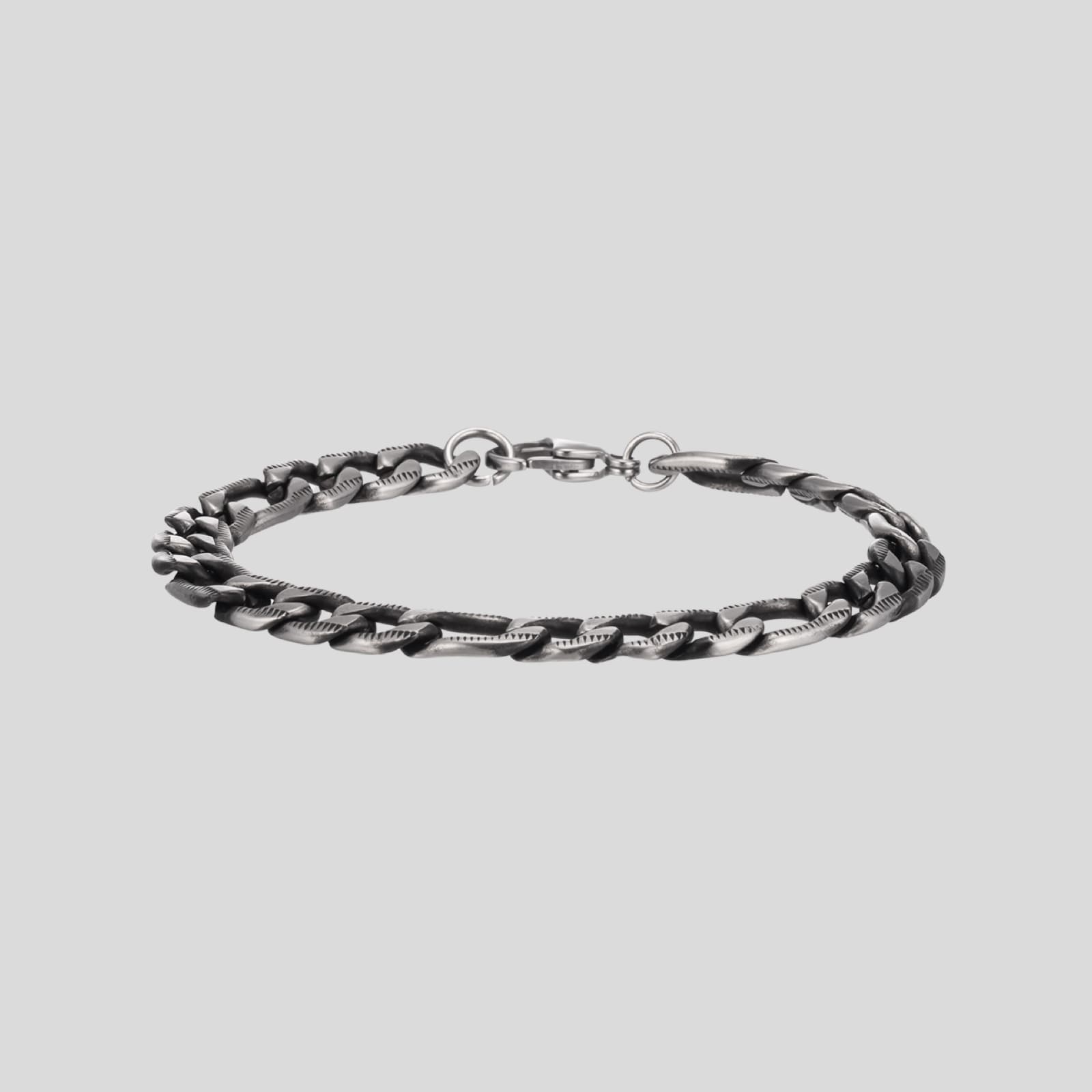 サージカル ホイール プリント カーブ チェーン ブレスレット / SURGICAL WHEEL PRINT CURVED CHAIN BRACELET