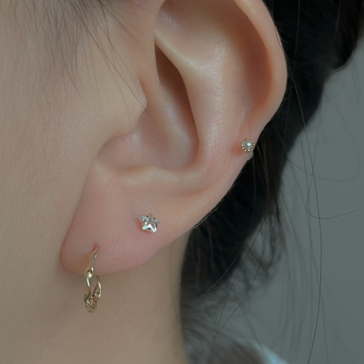 K14 2mm Cognac dia mini gold piercing