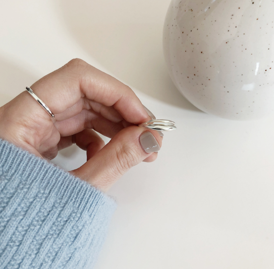 Almond Silver Ring