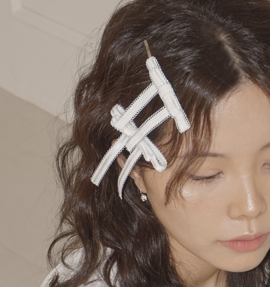 LACE RIBBON HAIRPIN SET