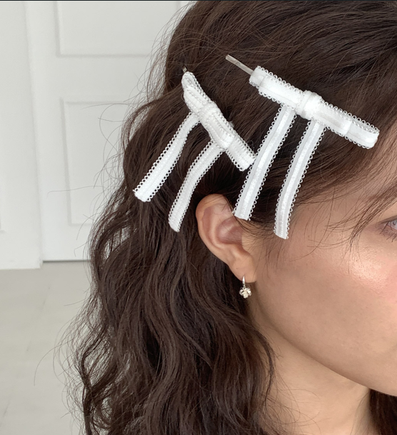 LACE RIBBON HAIRPIN SET