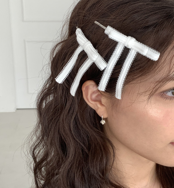 LACE RIBBON HAIRPIN SET