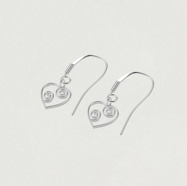 MEMORY LINE DROP HEART EARRING