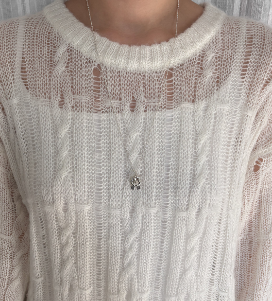 ROSETTE RIBBON PENDENT NECKLACE