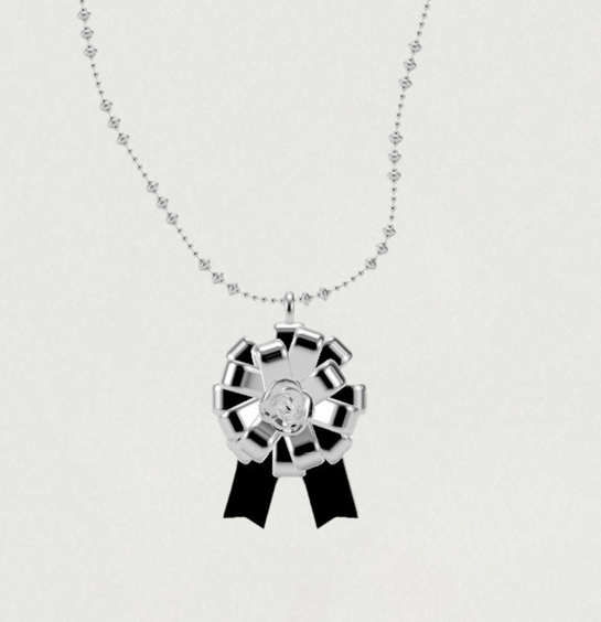 ROSETTE RIBBON PENDENT NECKLACE