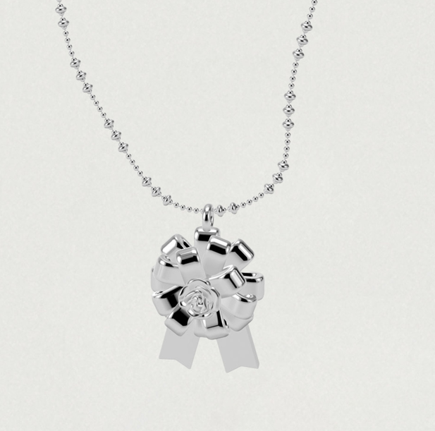 ROSETTE RIBBON PENDENT NECKLACE