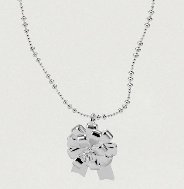 ROSETTE RIBBON PENDENT NECKLACE
