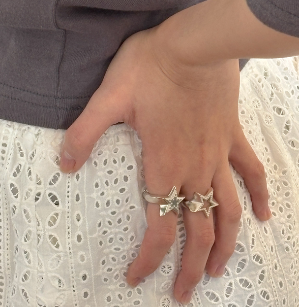 COOKIE FRAME STAR STUD RING