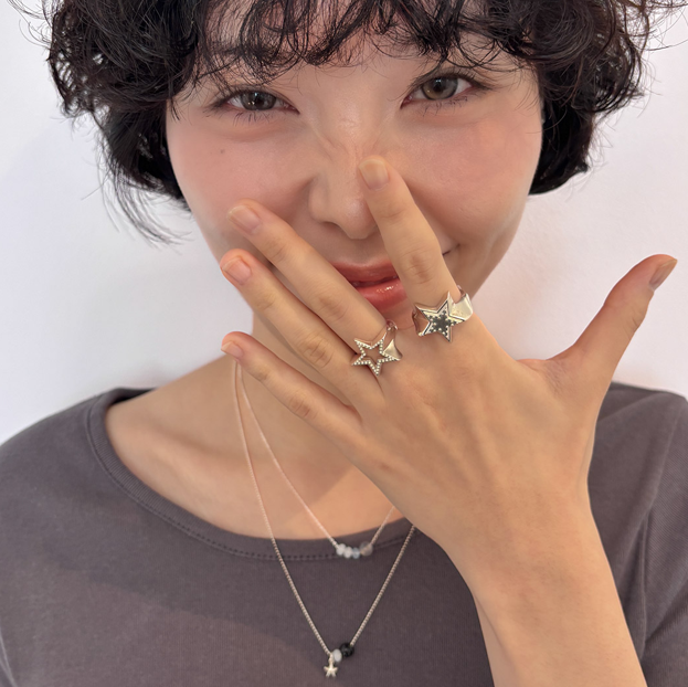 COOKIE FRAME STAR STUD RING