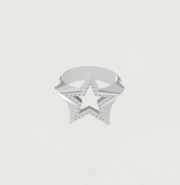 COOKIE FRAME STAR STUD RING