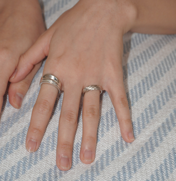 drape wave frill drop ring