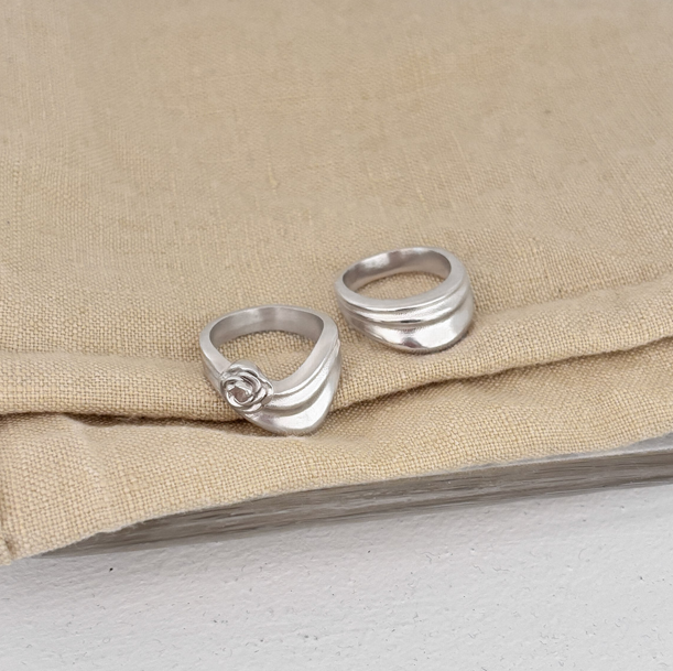 drape wave frill drop ring