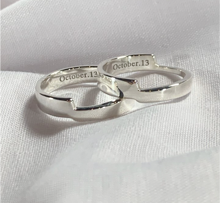 Unisex Asymmetrical Silver Ring