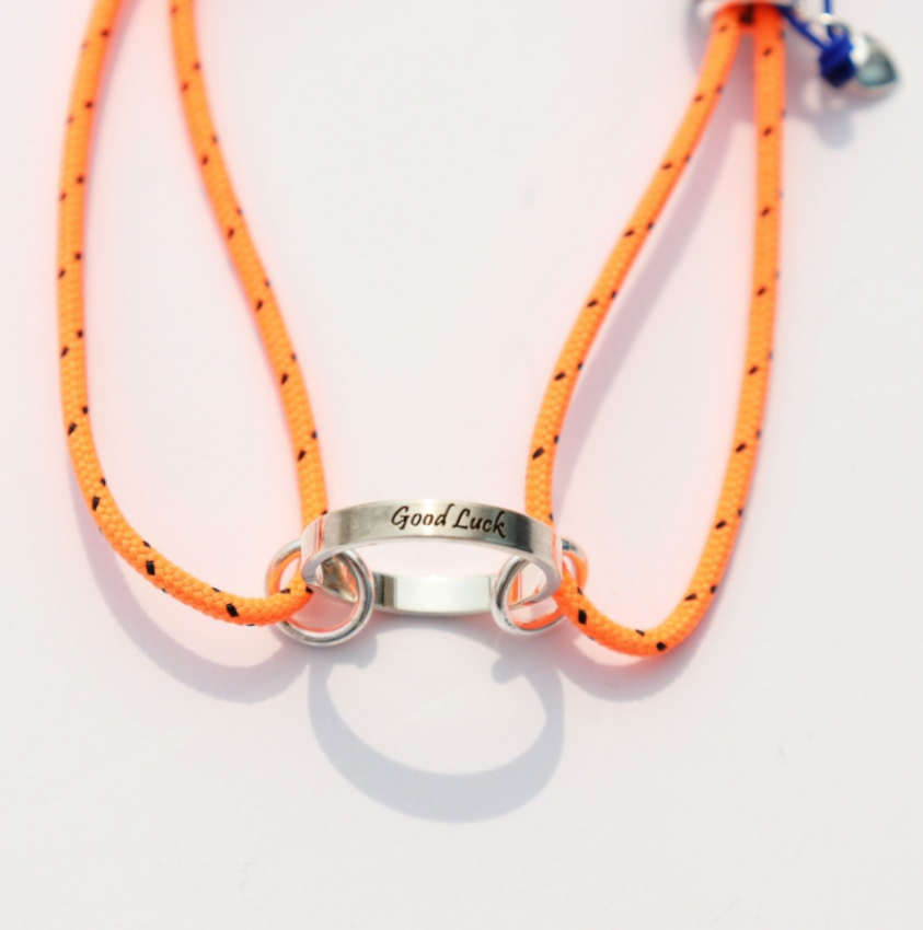 Bonvo Initial Engraved Silver Ring Bead Knot Bracelet Friendship Bracelet