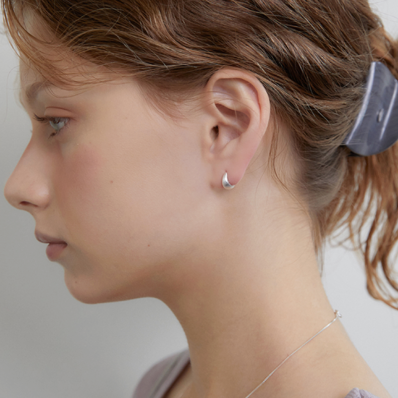 Matt Round Drop Earring