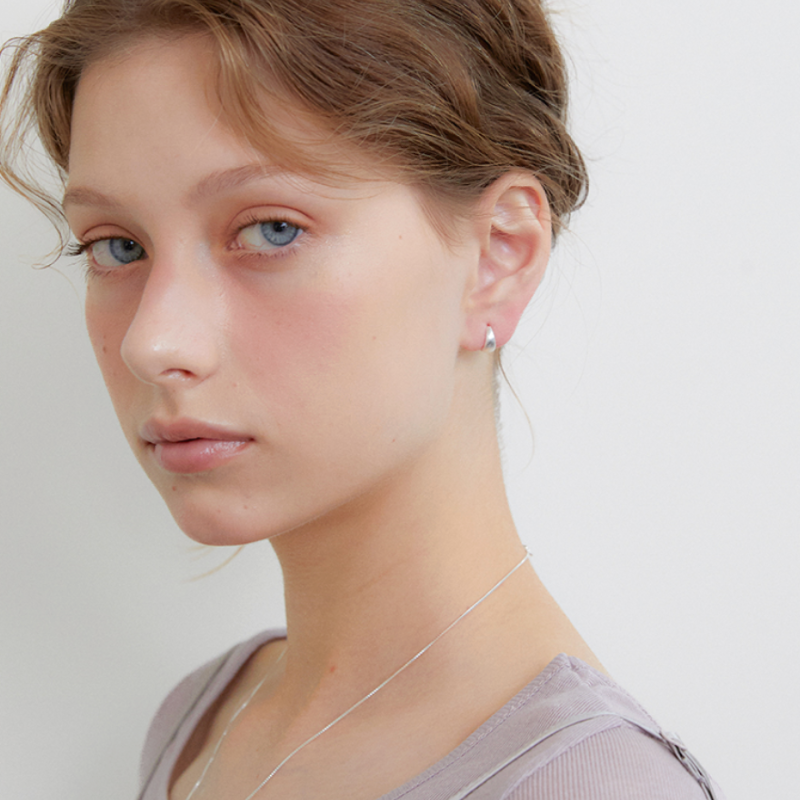 Matt Round Drop Earring