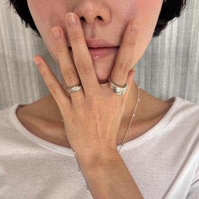 drape wave frill drop ring
